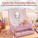 Keezi Kids Jewellery Box Organiser for Girls Kids Music Box with Mirror-5