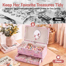 Keezi Kids Jewellery Box Organiser for Girls Kids Music Box with Mirror-7