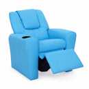 Keezi Kids Recliner Chair PU Leather Sofa Lounge Couch Children Armchair Blue-3