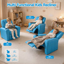 Keezi Kids Recliner Chair PU Leather Sofa Lounge Couch Children Armchair Blue-4
