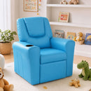 Keezi Kids Recliner Chair PU Leather Sofa Lounge Couch Children Armchair Blue-9