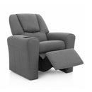 Keezi Kids Recliner Chair Grey Linen Soft Sofa Lounge Couch Children Armchair-3