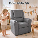 Keezi Kids Recliner Chair Grey Linen Soft Sofa Lounge Couch Children Armchair-8