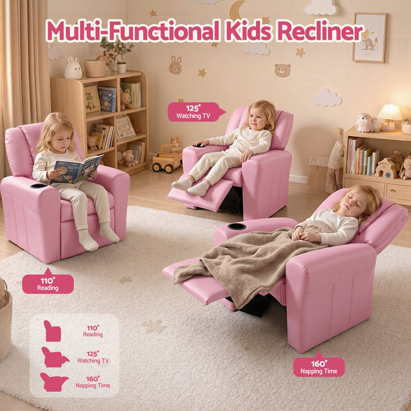 Keezi Kids Recliner Chair PU Leather Sofa Lounge Couch Children Armchair