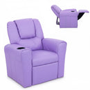Keezi Kids Recliner Chair PU Leather Sofa Lounge Couch Children Armchair Purple-1