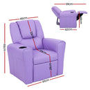 Keezi Kids Recliner Chair PU Leather Sofa Lounge Couch Children Armchair Purple-2