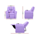 Keezi Kids Recliner Chair Purple PU Leather Sofa Lounge Couch Children Armchair-2