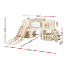 Keezi Kids Slide Set Toddler Indoor Playset With Drawing Board Beige-2