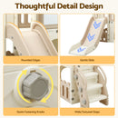 Keezi Kids Slide Set Toddler Indoor Playset With Drawing Board Beige-8