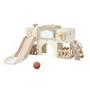 Keezi Kids Slide Set Toddler Indoor Playset With Drawing Board Beige-10