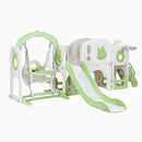 Keezi Kids Slide Swing Set Basketball Hoop Ring Football Outdoor Toys 140cm Green-2