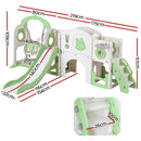 Keezi Kids Slide Swing Set Basketball Hoop Ring Football Outdoor Toys 140cm Green-3