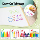Keezi Kids Table and 4 Chairs Set Height Adjustable Toddler Desk and Chair Set for Ages 3-8, Children Activity Table with Graffiti Desktop for Learning Drawing Playing, Yellow-5