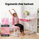 Keezi Kids Study Desk Chair Set Adjustable Ergonomic Table LED Lamp Pink-6