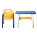 Keezi Kids Table and Chair Set HDPE Toddler Activity Play Set Blue/Yellow-3