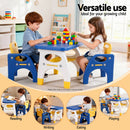 Keezi Kids Table and Chair Set HDPE Toddler Activity Play Set Blue/Yellow-4