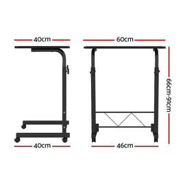 Artiss Laptop Desk Table Adjustable 60CM Black - 0