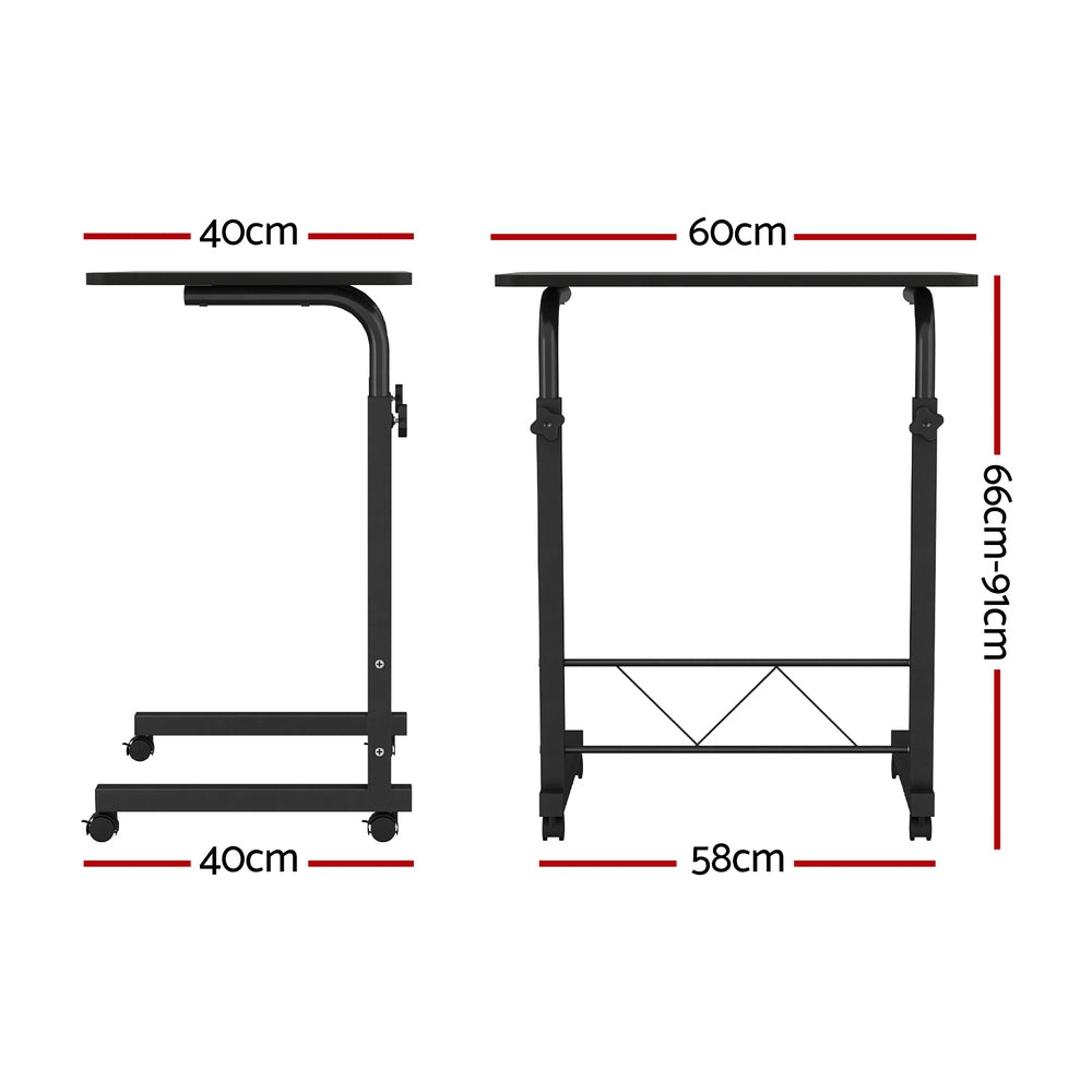 Artiss Laptop Desk Table Adjustable 60CM Black - 0