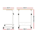 Artiss Laptop Desk Table Adjustable 60CM Light Wood-2
