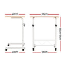 Artiss Laptop Desk Table Adjustable 60CM Light Wood-2
