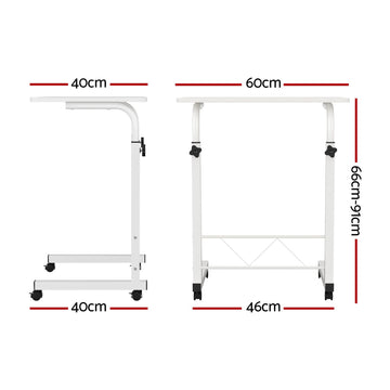Artiss Laptop Desk Table Adjustable 60CM White - 0