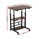 Artiss Laptop Desk Height Adjustable Mobile Workstation Computer Desks 60CM-2