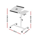 Artiss Laptop Desk Table Fan Cooling White 60CM-2