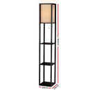 Artiss Floor Lamp 3 Tier Shelf Shelf Storage LED Light Stand Home Room Vintage Black-3