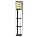 Artiss Floor Lamp 3 Tier Shelf Storage LED Light Stand Home Room Pattern Black-2