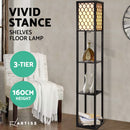 Artiss Floor Lamp 3 Tier Shelf Storage LED Light Stand Home Room Pattern Black-4