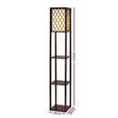 Artiss Floor Lamp 3 Tier Shelf Storage LED Light Stand Home Room Pattern Brown-3