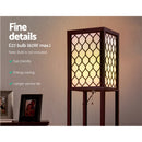 Artiss Floor Lamp 3 Tier Shelf Storage LED Light Stand Home Room Pattern Brown-6