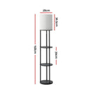 Artiss Floor Lamp 3 Tier Shelf Storage LED Light Stand Home Room Vintage Round-2