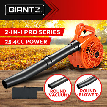 Giantz 25.4cc Petrol Leaf Blower Vacuum 2-in-1 Garden Vac Mulcher Blower Orange - 0