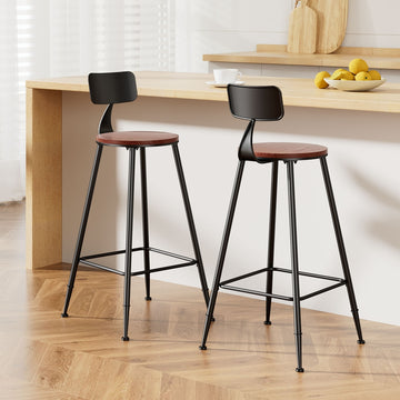 Artiss 2x Bar Stools Vintage Metal Chairs - 0