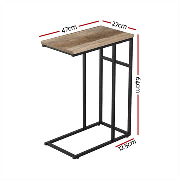 Artiss Coffee Table Side Table Walnut Anika - 0