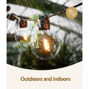 17m Solar Festoon Lights Outdoor LED String Light Wedding Christmas Party-6