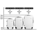 Wanderlite 3pcs Luggage Trolley Travel Suitcase Set TSA Hard Shell Case Strap White-2