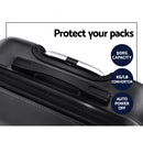 Wanderlite 3pc Luggage Trolley Travel Suitcase Set TSA Hard Case Lightweight Black-6