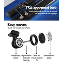 Wanderlite 3pc Luggage Trolley Travel Suitcase Set TSA Hard Shell Case Strap Blue-5