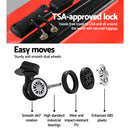 Wanderlite 2pc Luggage Trolley Travel Set Suitcase Carry On TSA Hard Case Lightweight Red-5