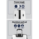 Wanderlite 2pc Luggage Trolley Set Suitcase Travel TSA Carry On Hard Case Lightweight White-4