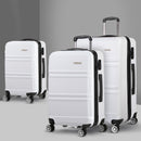 Wanderlite 3pc Luggage Trolley Set Suitcase Travel TSA Carry On Hard Case Lightweight White-8