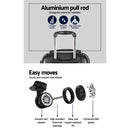 Wanderlite 3pcs LuggageTrolley Set Travel Suitcase Storage Organiser Carry On Hard Case TSA Lightweight Black-5