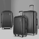 Wanderlite 3pcs LuggageTrolley Set Travel Suitcase Storage Organiser Carry On Hard Case TSA Lightweight Black-8