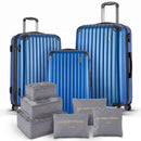 Wanderlite 3pcs LuggageTrolley Set Travel Suitcase Storage Organiser Carry On Hard Case TSA Lightweight Blue-1