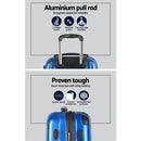 Wanderlite 3pcs LuggageTrolley Set Travel Suitcase Storage Organiser Carry On Hard Case TSA Lightweight Blue-4