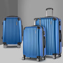 Wanderlite 3pcs LuggageTrolley Set Travel Suitcase Storage Organiser Carry On Hard Case TSA Lightweight Blue-8