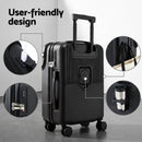 Wanderlite 20" Luggage Suitcase Front Pocket Travel Carry On TSA Black-5