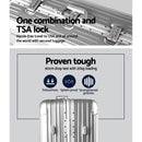 Wanderlite 28" Luggage Trolley Travel Suitcase Set TSA Carry On Lightweight Aluminum Silver-5